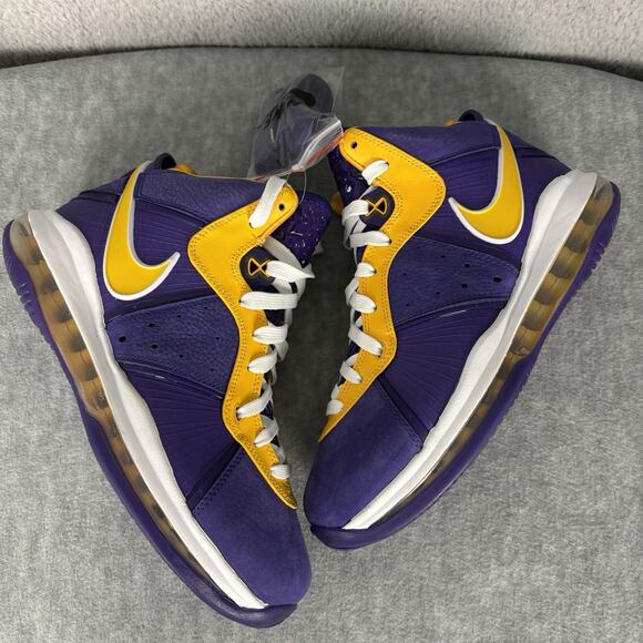 Nike Lebron VIII 8 QS Laker's Court Purple Gold DC8380-500 Men's Size 8.5 - Picture 8 of 16
